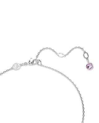 Gema Multicolor Crystal Lariat Necklace in Rhodium Plated, 14.87"-16.87"