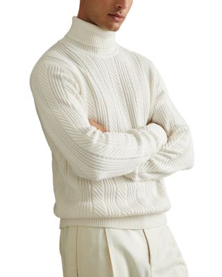 REISS - Flick Cable Roll Neck Sweater