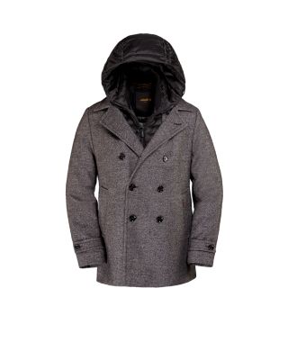 Moorer - Wool Coat with Removable Hooded Bib