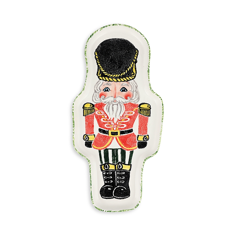 Vietri Nutcracker Figural Christmas Platter In Open Misce