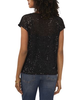 Short Sleeve Sequin Top