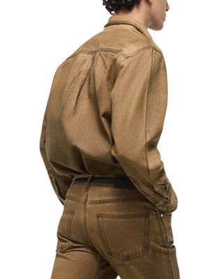 Curved Waxed Oil Stain Shirt