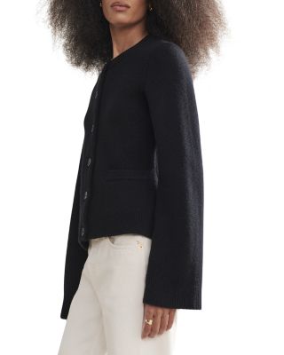 Cooper Wool Blend Crewneck Cardigan Sweater
