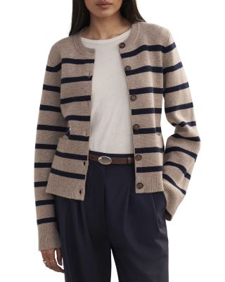 Cooper Wool Blend Crewneck Cardigan Sweater