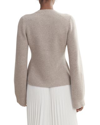 Cooper Wool Blend Crewneck Cardigan Sweater