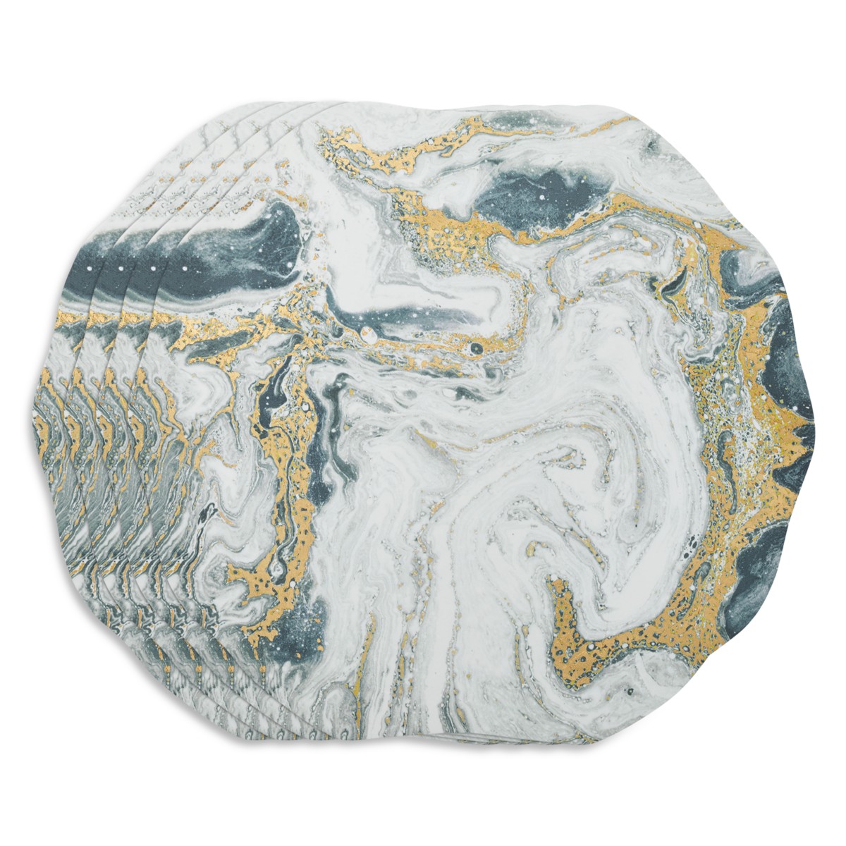 Kim Seybert Cosmos Placemats, Set of 4 in Ivory/Gold/Silver