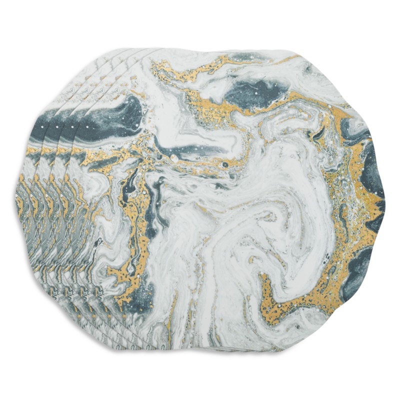 Kim Seybert Cosmos Placemats, Set of 4 in Ivory/Gold/Silver