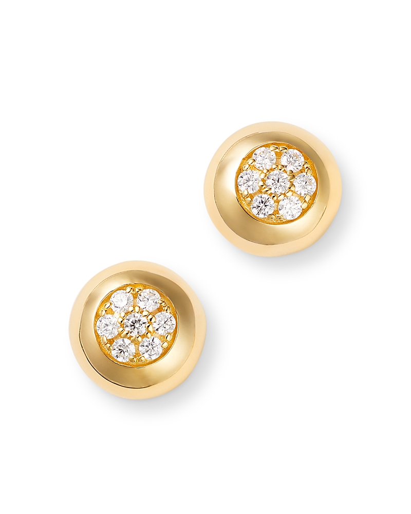 Bloomingdale's Fine Collection Diamond Pave Stud Earrings In 14k Yellow Gold, 0.25 Ct. T. W. In Gold