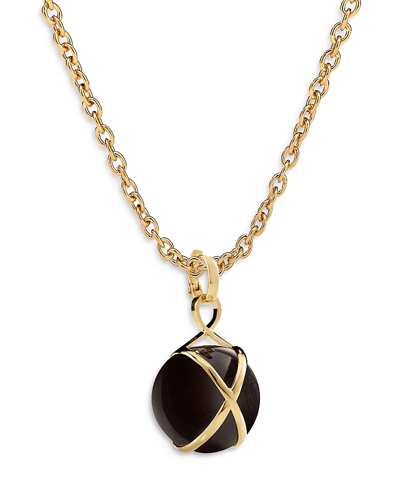 L. Klein 18k Yellow Gold Prisma Black Agate Large Pendant Necklace, 16-18 In Black/gold