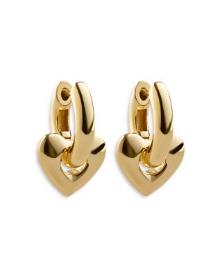 BAUBLEBAR - Clarice Heart Charm Hoop Earrings in Gold Tone