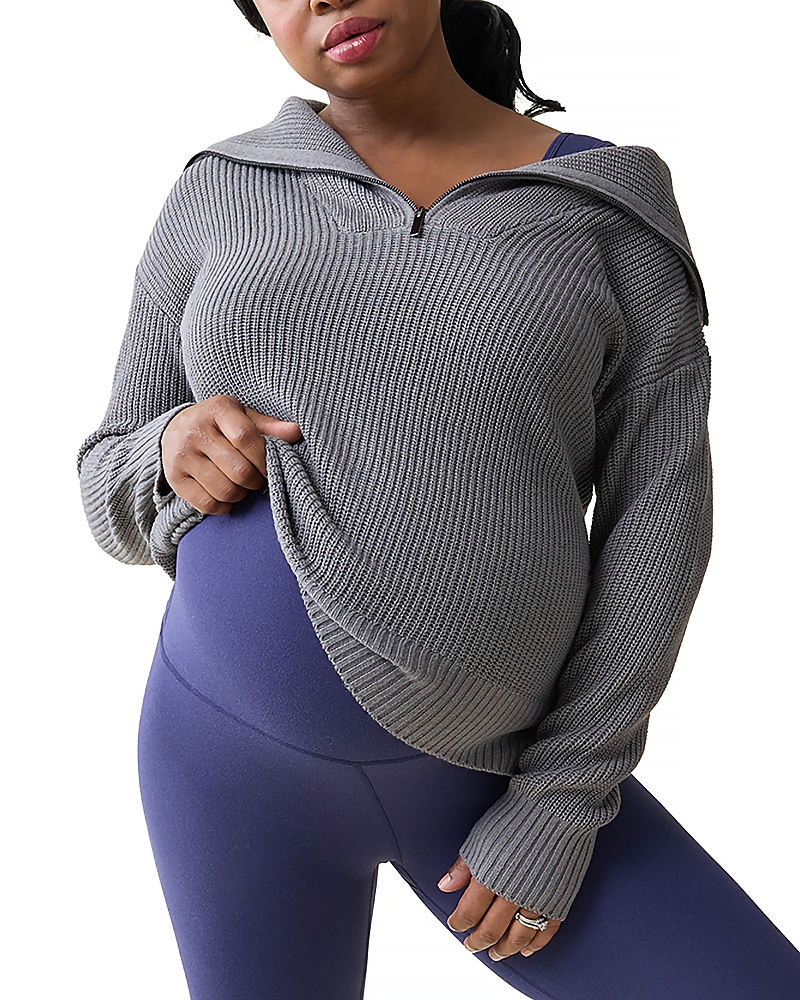 Ingrid & Isabel Maternity Zip Front Sweater