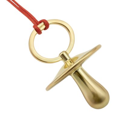 Christmas Pacifier Golden Tone Ornament