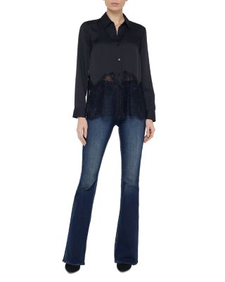 L'AGENCE Adalee Lace Inset Blouse Bloomingdale's