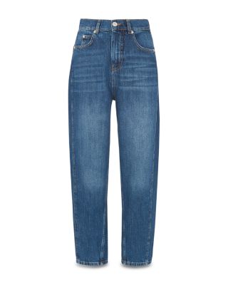 Petite High Rise Barrel Leg Jeans in Denim