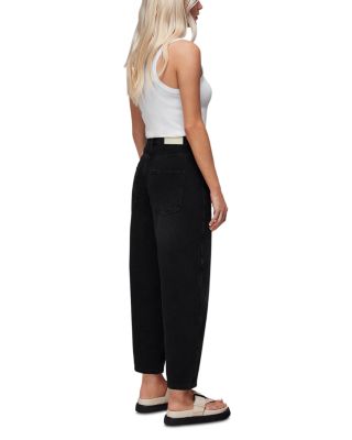 Petites Authentic High Rise Barrel Jeans in Black
