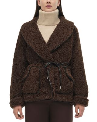 SIMKHAI - Kimia Tie Waist Shawl Collar Jacket