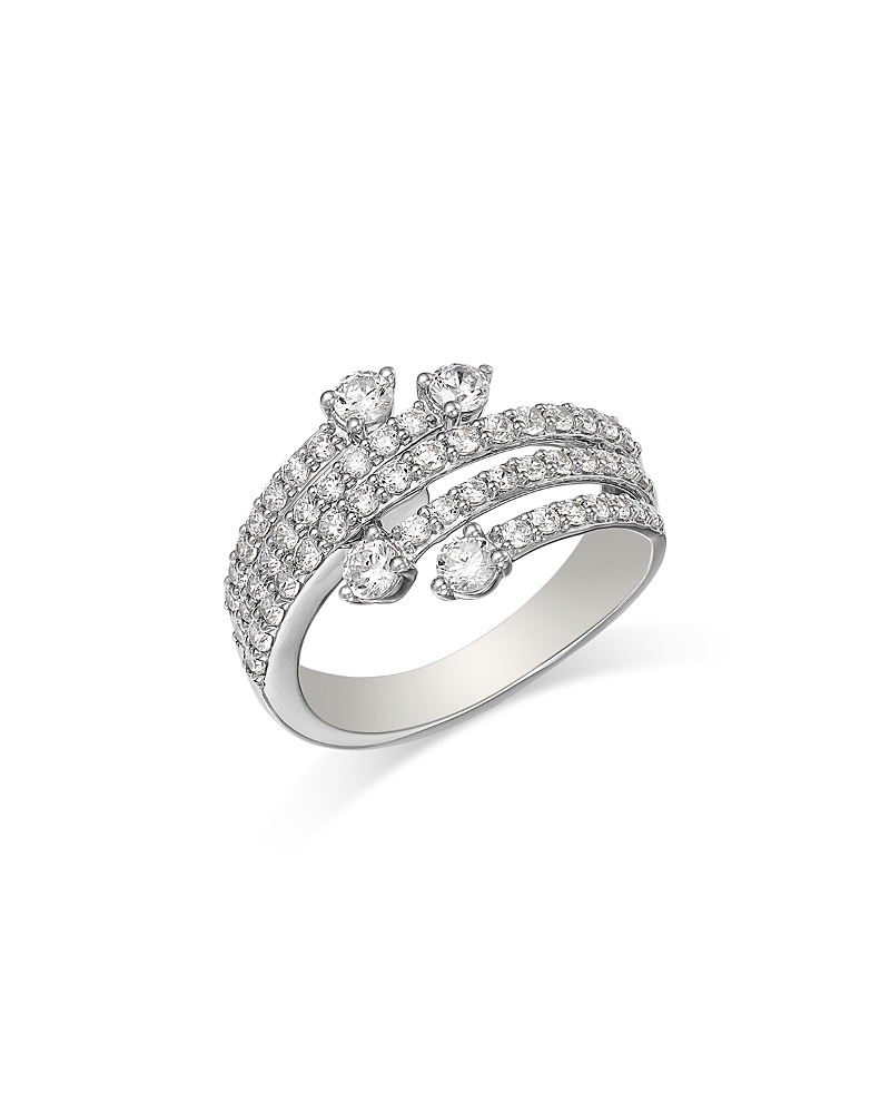 Bloomingdale's Fine Collection Diamond Bypass Ring In 14k White Gold, 1 Ct. T. W. In White