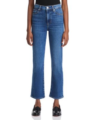 Le Sleek Straight Fit High Rise Cropped Jeans in Marsa