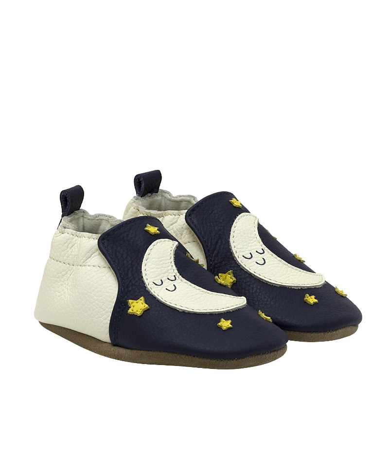 Robeez Unisex Shine Bright Soft Soles Shoes - Baby In Navy
