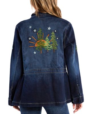 Happy Trees Embroidered Denim Jacket