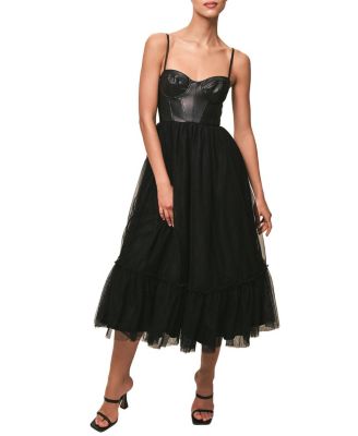 Hutch Essex Faux Leather & Tulle Dress