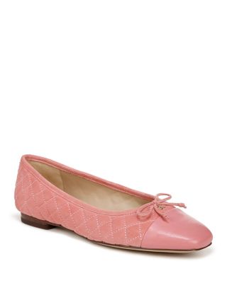Sam Edelman - Women's Marilyn Square Toe Brown Quilted Ballet Flats