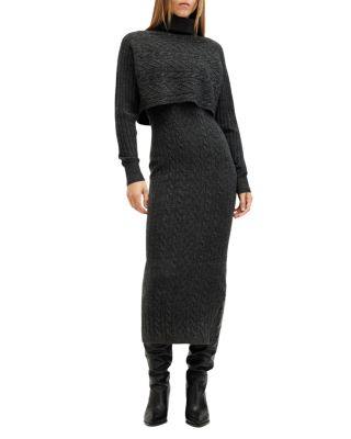 ALLSAINTS - Muriel 2-In-1 Knitted Slim Midi Dress