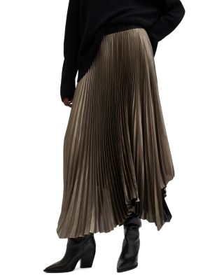 ALLSAINTS - Phia Metallic Asymmetric Maxi Skirt