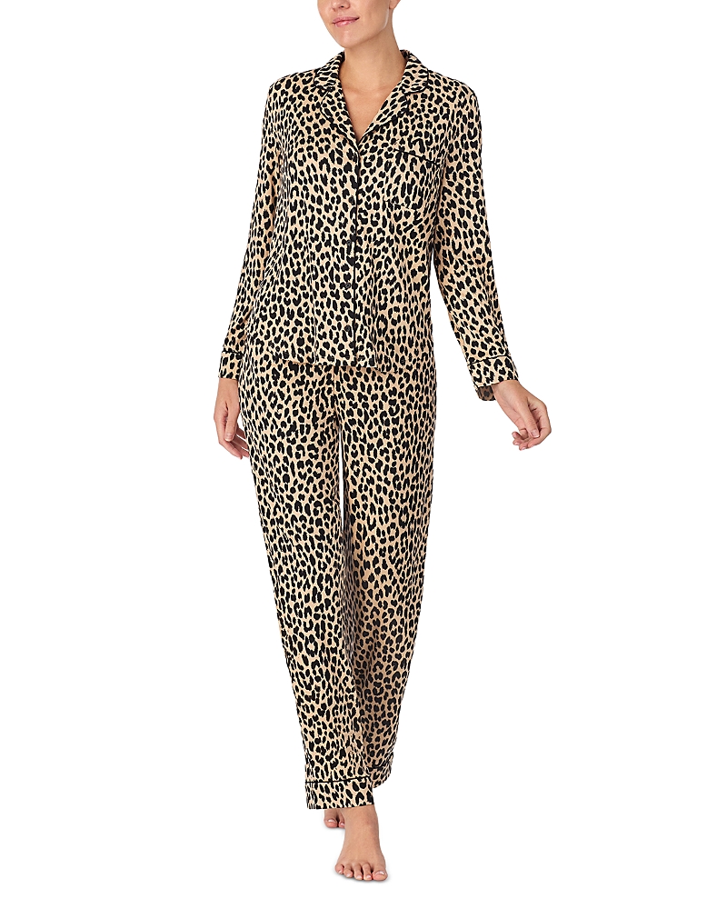 Kate Spade New York Brushed Jersey Pajama Set In Playful Leopard