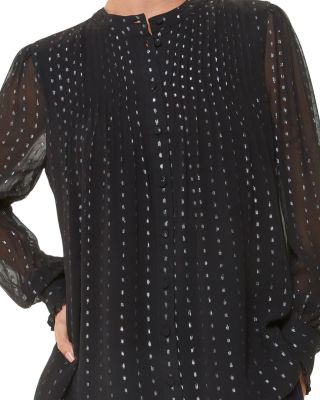 Petites Metallic Stripe Shirt