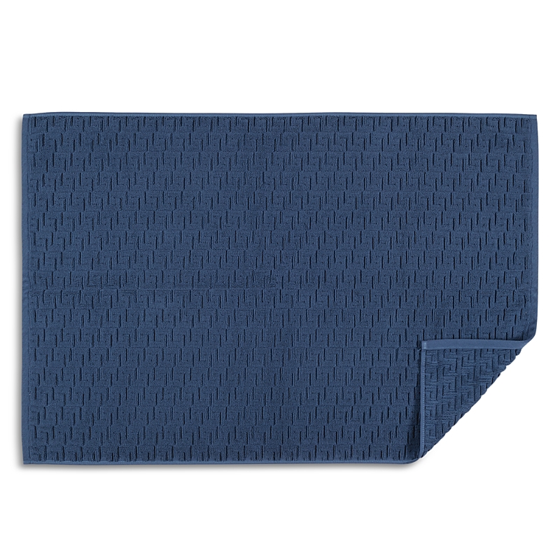 Matouk Athena Cotton Sculpted Greek Key Tub Mat In Navy