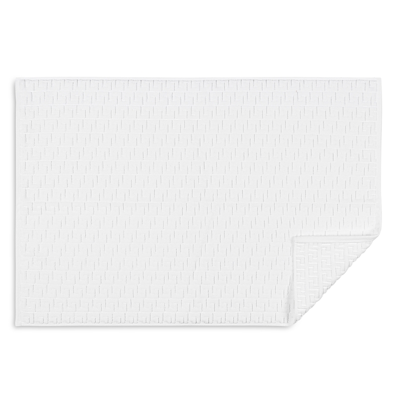 Matouk Athena Cotton Sculpted Greek Key Tub Mat In White