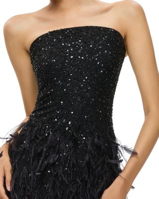 alice + olivia delora sequin mini dress with feather cuffs Alice + Olivia | Dresses | Nwt Alice Olivia Delora Sequin Mini Dress With Feather  Cuffs