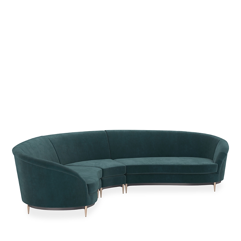 Caracole Threes Company 3 Piece Sectional In Black/peacock