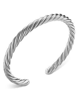 Men's Name Cable Cuff Bracelet in Sterling Silver, 6mm