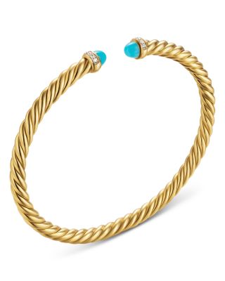 Cablespira Flex&reg; Bracelet in 18K Yellow Gold with Gemstones and Diamonds, 4mm