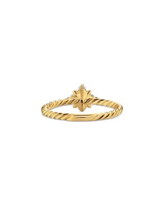 Petite Modern Renaissance Pyramid Ring in 18K Yellow Gold with Diamonds, 1.7mm
