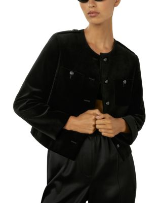 【海外限定】REISSジャケット☆Viola Cropped Velvet Jacket in REISS Viola Velvet Cropped Jacket | Bloomingdale's