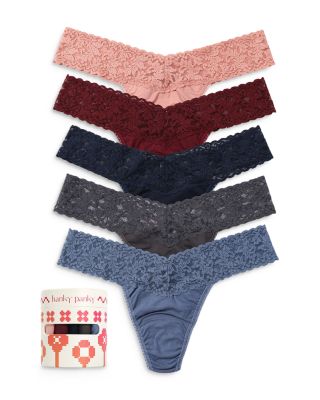 Hanky Panky - Supima&reg;Cotton Low Rise Thongs, Set of 5