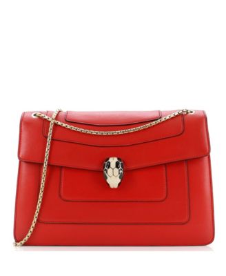 Pre-Owned Bvlgari Medium Serpenti Forever Square Shoulder Bag Leather