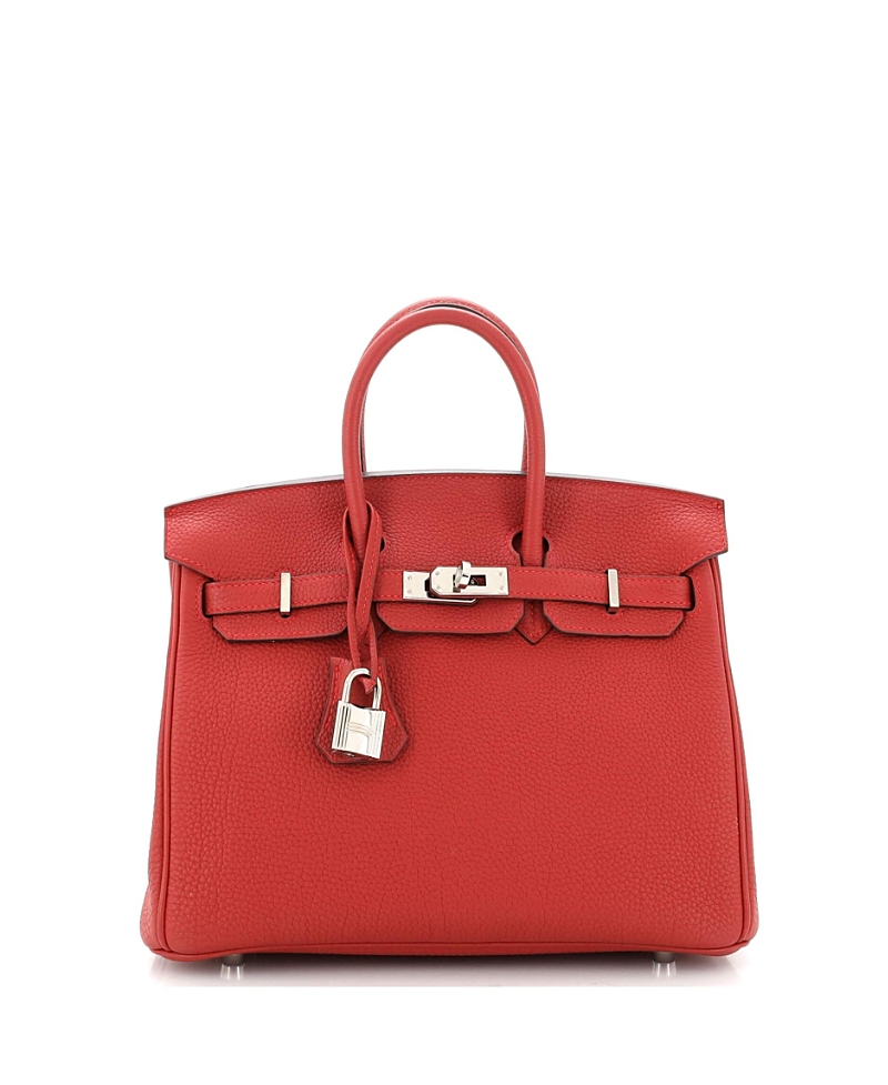 Pre-Owned Hermes Birkin 30 Handbag Red Togo with Palladium Hardware