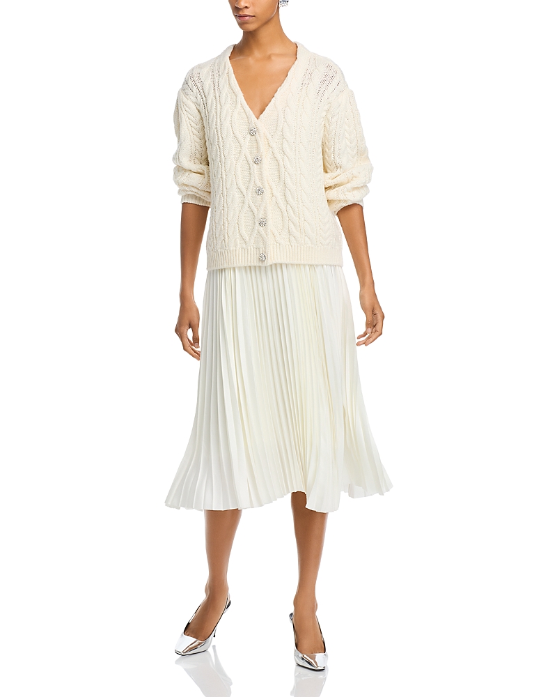 Shop Cinq À Sept Cinq A Sept Amandine Cardigan Layered Dress In Ivory
