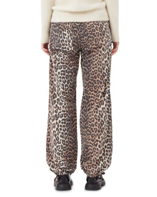 GANNI Leopard Print Drawstring Pants | Bloomingdale's