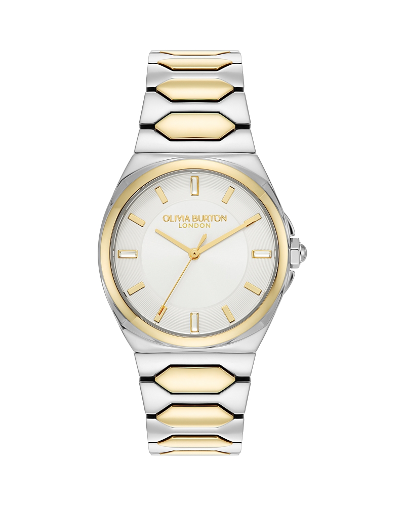 Olivia Burton Women's Lustre Silver And Gold-tone Stainless Steel Bracelet Watch 34mm In Cream/two-tone