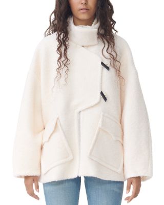 GANNI - White Boucl&eacute; Shoulder Jacket