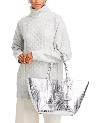 Diamond Hobo Metallic Leather Shoulder Bag