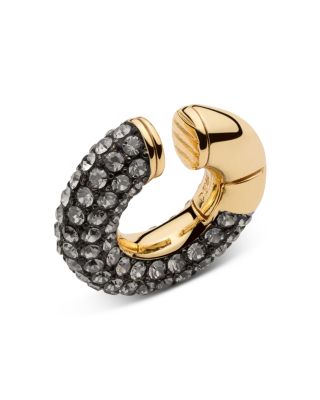 DEMARSON - Gaby Pav&eacute; Single Ear Cuff in Hematite Tone & 12K Gold Plated