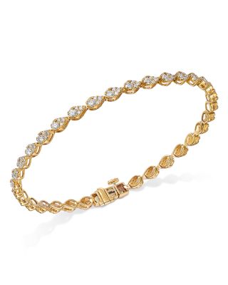 Bloomingdale's Fine Collection - Diamond Mini Pear Cluster Tennis Bracelet in 14K Yellow Gold, 2.00 ct. t.w.