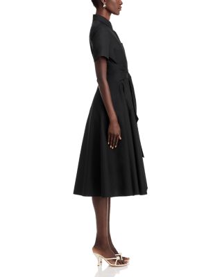 Megan Tie Front Midi Shirt Dress