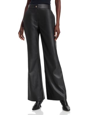 TOCCIN - Gaia Faux Leather Flare Leg Pants